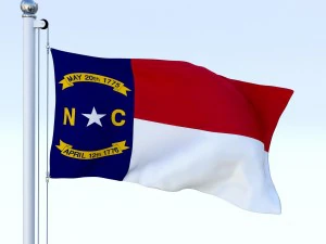 animated north carolina flag 3D Model