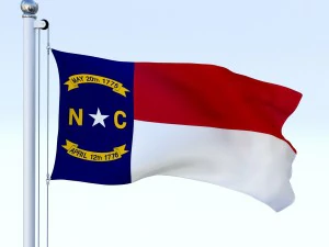 animated north carolina flag 3D Model