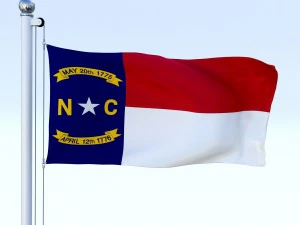 animated north carolina flag 3D Model