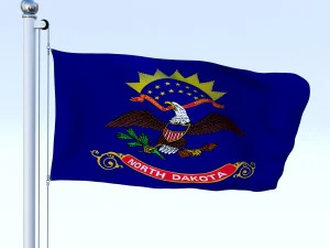 bendera dakota utara animasi Model 3D