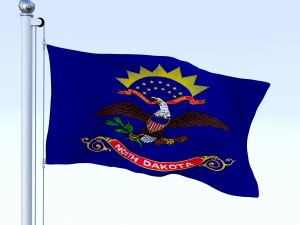 animated north dakota flag Modèle 3D