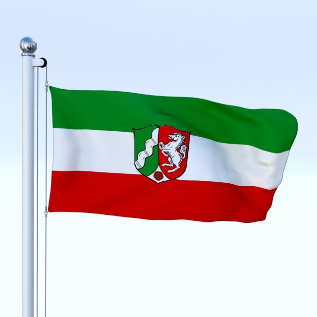 animated north rhine-westphalia german state flag Modèle 3D .c4d .max .obj .3ds .fbx .stl .blend 