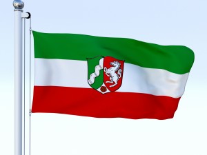 animated north rhine-westphalia german state flag 3D Model