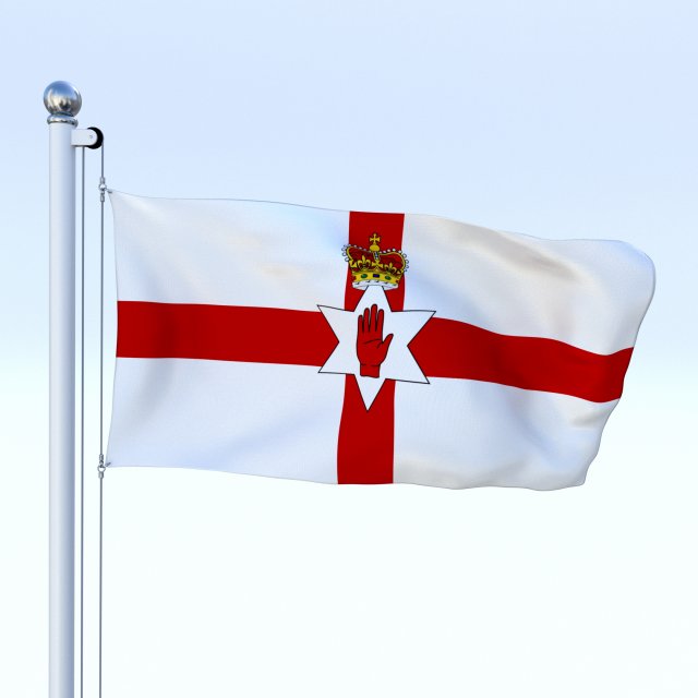 animated northern ireland flag 3D Model .c4d .max .obj .3ds .fbx .stl .blend 