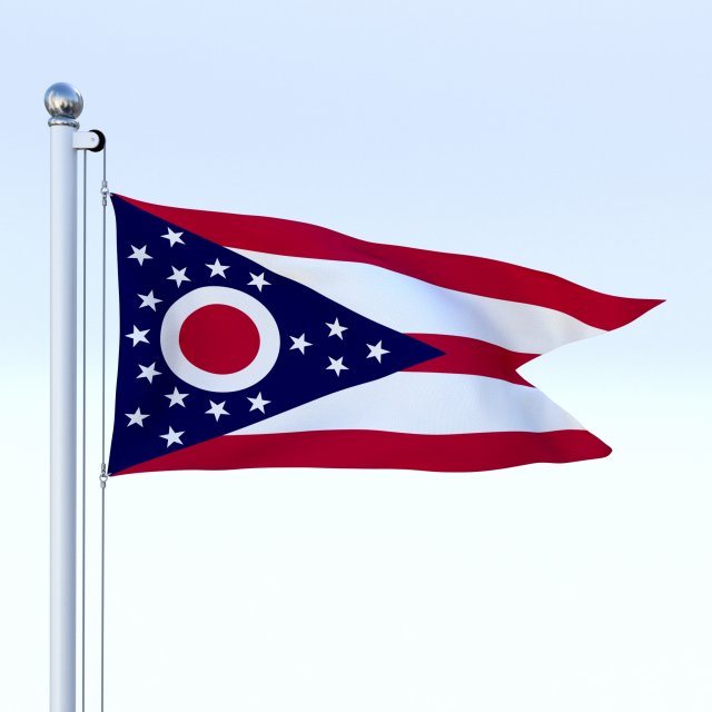 animated ohio flag Model 3D .c4d .max .obj .3ds .fbx .stl .blend 