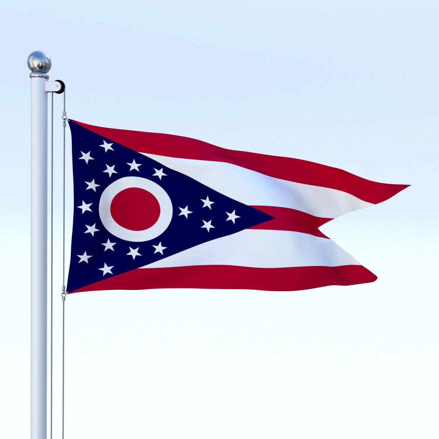 animated ohio flag 3D Model .c4d .max .obj .3ds .fbx .stl .blend 