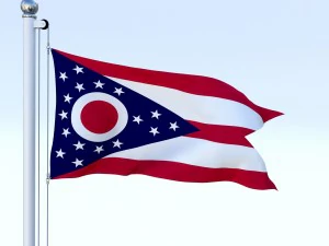 animated ohio flag 3D Model