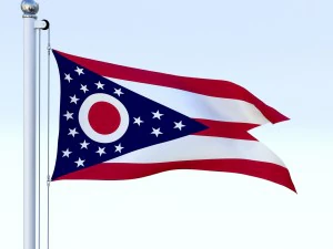 animated ohio flag 3D Model