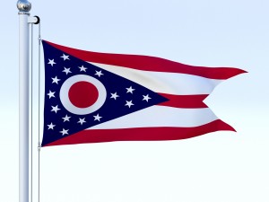 animated ohio flag Model 3D