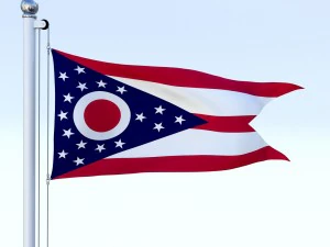 animated ohio flag 3D Model