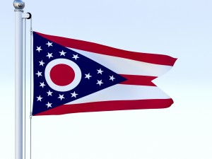 animated ohio flag Model 3D