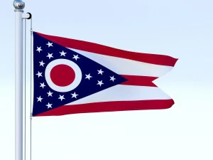 animated ohio flag 3D Model