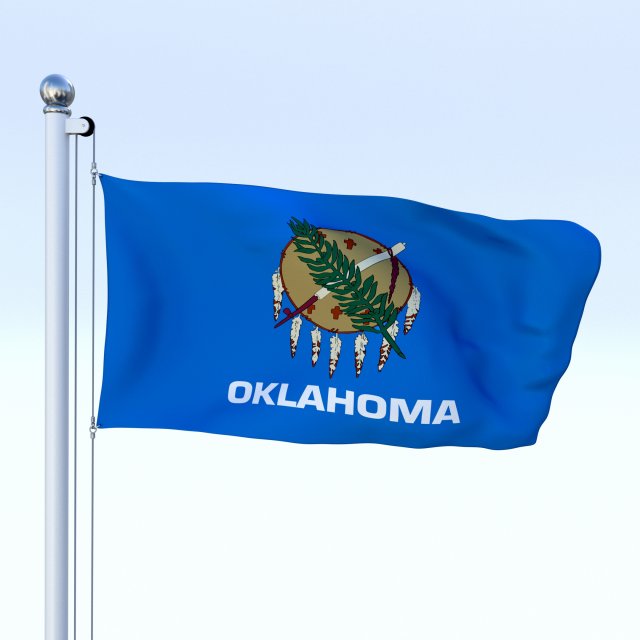 animated oklahoma flag 3D मॉडल .c4d .max .obj .3ds .fbx .stl .blend 