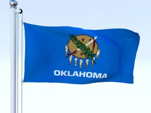 animated oklahoma flag 3D Model