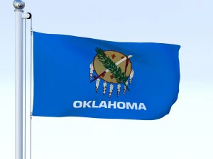 animated oklahoma flag 3D Model