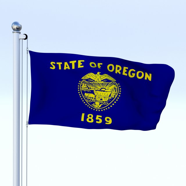 animated oregon flag Model 3D .c4d .max .obj .3ds .fbx .stl .blend 