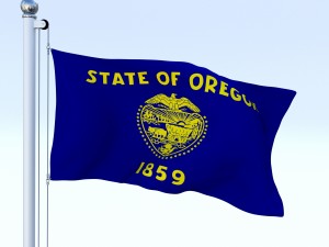 animated oregon flag Model 3D