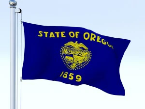 애니메이션 오리건 깃발 3D 모델