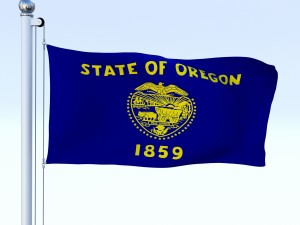 animated oregon flag Model 3D