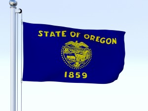 animated oregon flag Model 3D