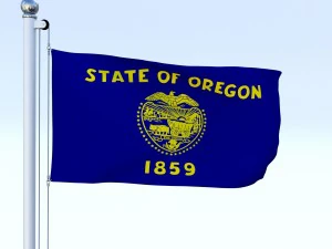 애니메이션 오리건 깃발 3D 모델