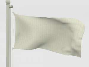 애니메이션 오리건 깃발 3D 모델