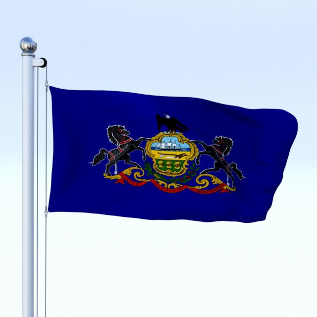 animated pennsylvania flag Modèle 3D .c4d .max .obj .3ds .fbx .stl .blend 