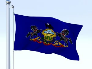 animated pennsylvania flag 3D Model