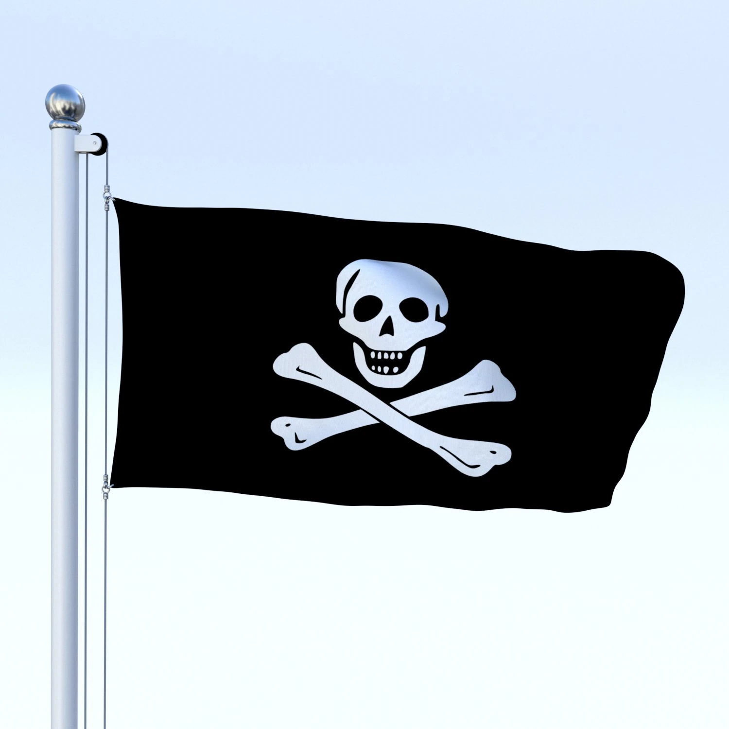 animated pirate flag 3D Model .c4d .max .obj .3ds .fbx .stl .blend 