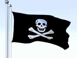 animated pirate flag 3D Model