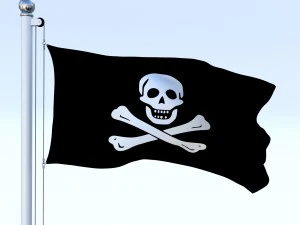 animated pirate flag 3D Model