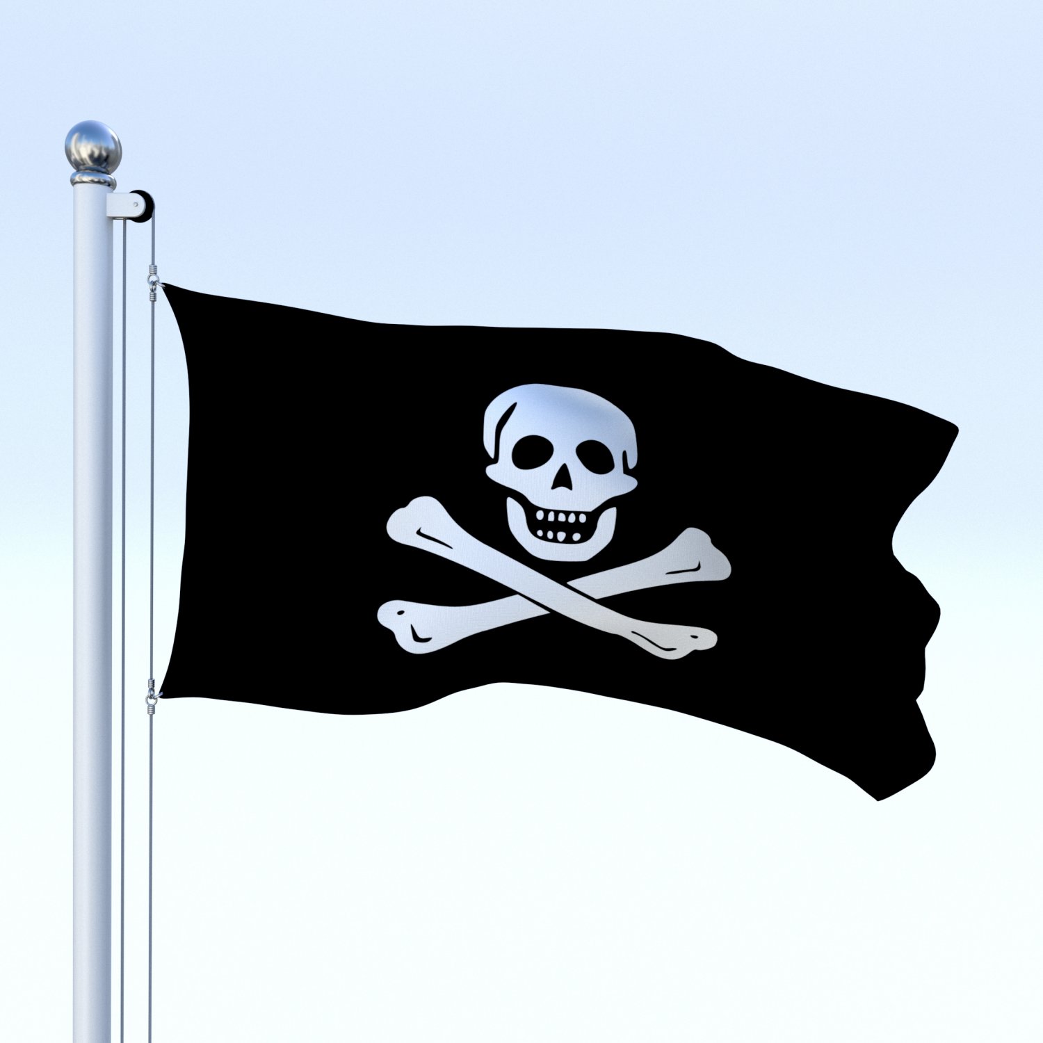 animated pirate flag 3D Model in Miscellaneous 3DExport