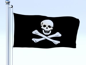 animated pirate flag 3D Model