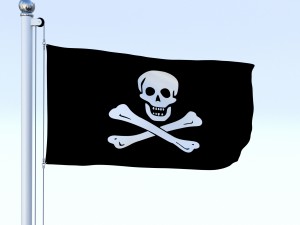 animated pirate flag 3D Model