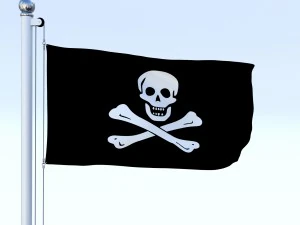 animated pirate flag 3D Model