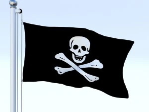 animated pirate flag 3D Model
