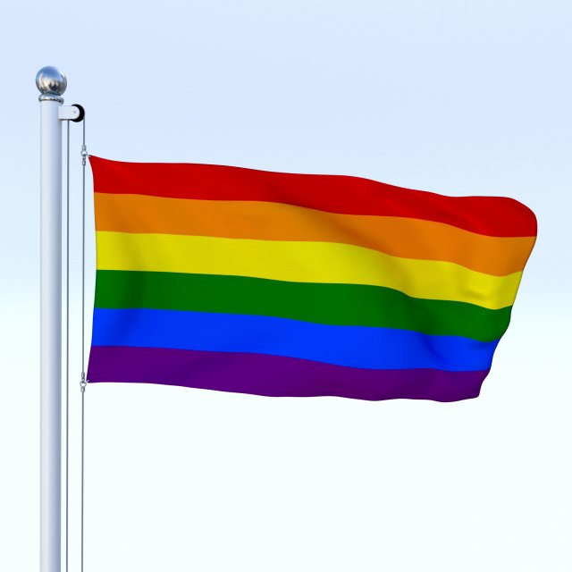animated rainbow flag Model 3D .c4d .max .obj .3ds .fbx .stl .blend 