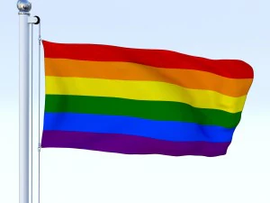 animierte Regenbogenfahne 3D Modell