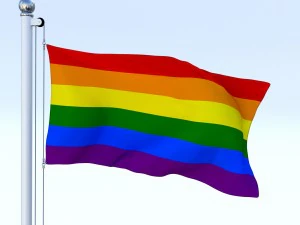 animated rainbow flag 3D Model