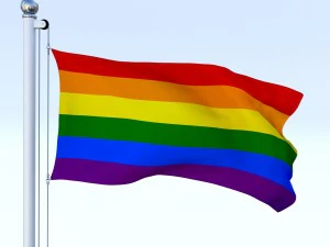 animated rainbow flag 3D Model