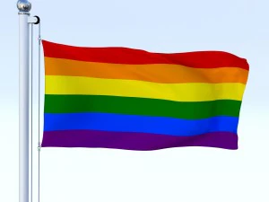 animated rainbow flag 3D Model