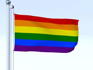 animated rainbow flag 3D Model