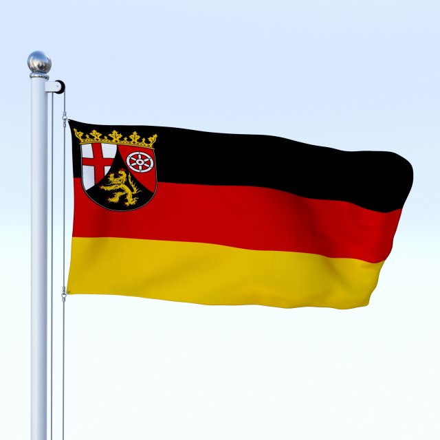animated rhineland-palatinate german state flag 3D मॉडल .c4d .max .obj .3ds .fbx .stl .blend 