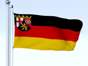 Animierte Landesflagge Rheinland-Pfalz 3D Modell