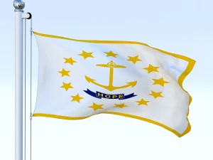 animated rhode island flag 3D Model