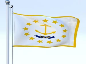 animated rhode island flag 3D Model