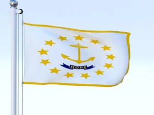 animated rhode island flag 3D Model