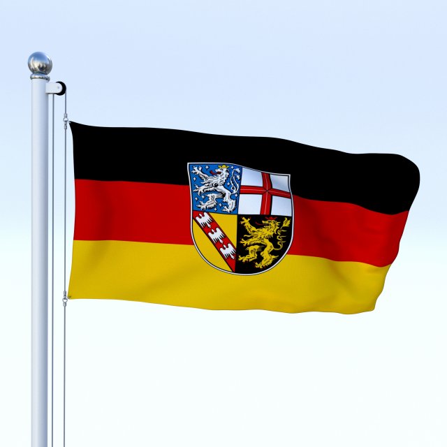 animated saarland german state flag 3D-Modell .c4d .max .obj .3ds .fbx .stl .blend 