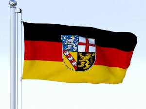 animated saarland german state flag 3D Model