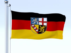 animated saarland german state flag 3D-Modell